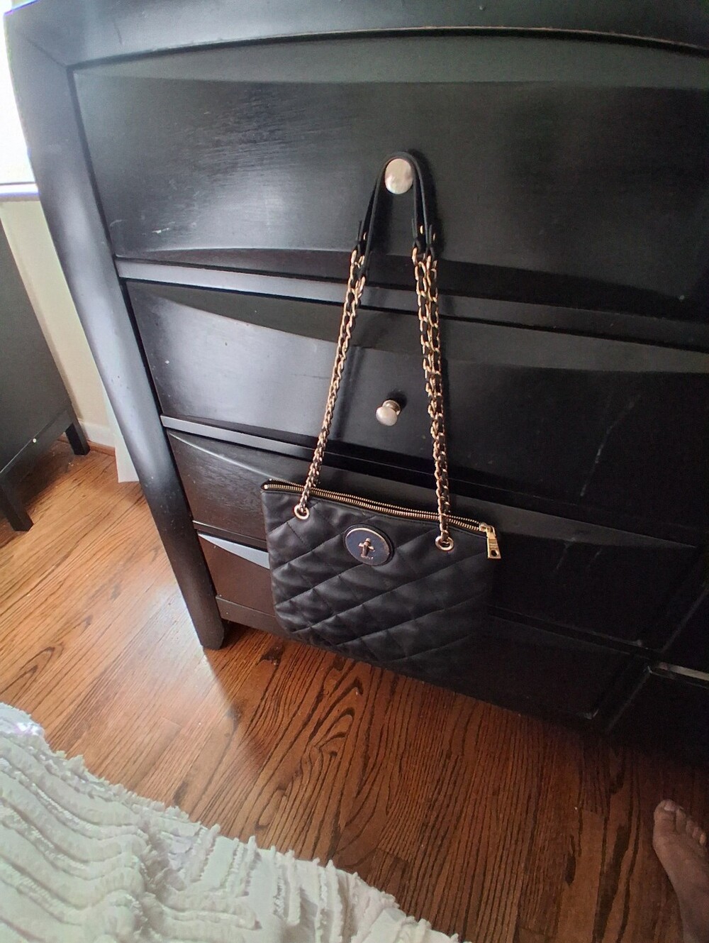 Donna Karan NY Quilted Chain-Handle Shoulder Bag in Black